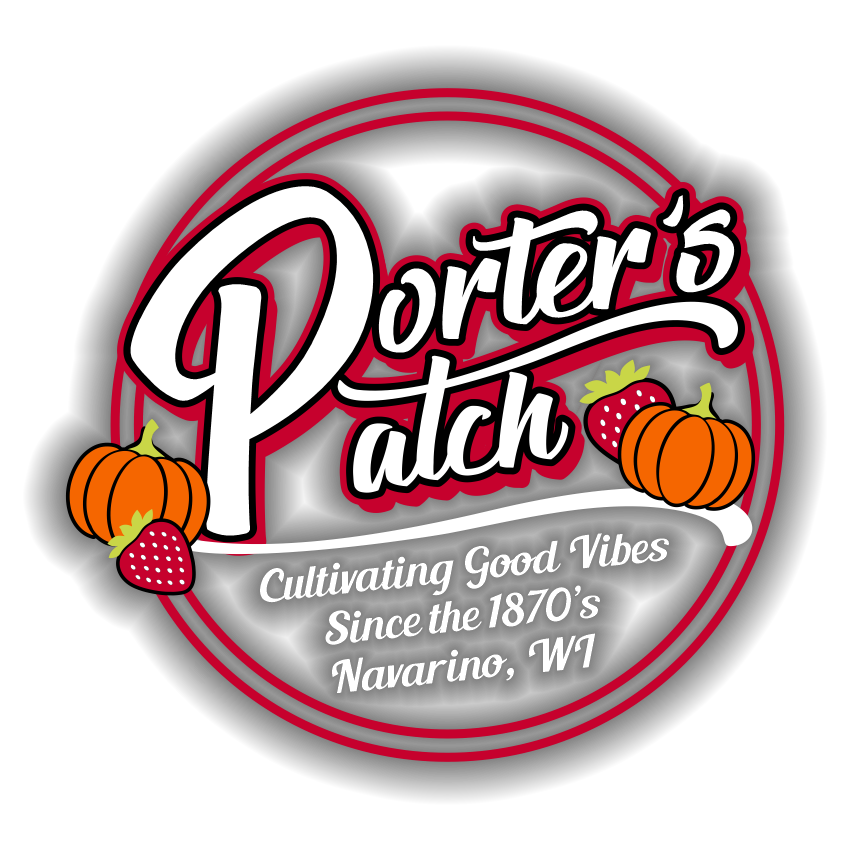 Porter's Patch - Cultivating Good Vibes Since the 1870's - Wavarino, WI - logo with drop shadow
